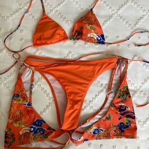 3 for $21Chinese Dragon Print 3 piece swim